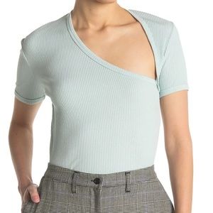 John Elliott Ribbed Asymmetrical Tee Medium